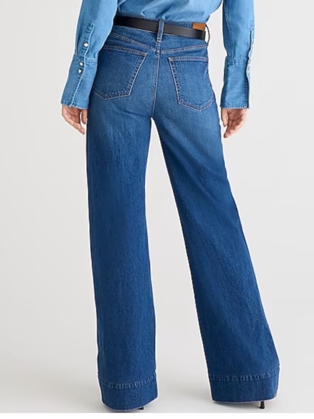 J. Crew Five Pocket Wide Leg Trouser Medium Wash Jeans, size 30 inseam 31 - Picture 2 of 14